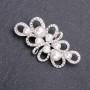 Pearl Brooch, metal colour "white silver" 50x40mm