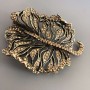 Leaf Brooch with Golden Rhinestones, Gold-Tone Metal, 58x72mm