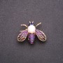 Butterfly Brooch, Purple Enamel 33x28mm, Yellow Metal