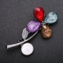 "Flower" Brooch, Silver Metal Colour, 65x30mm