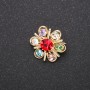 "Accent" Series Brooch, Multicolour, Yellow Metal, 18mm