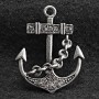 Anchor Brooch Silver-Tone Metal & Rhinestones 40x30mm +