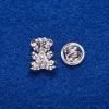 Screw-Back "Mouse" Brooch, Silver-Tone Metal, 1.6x1.3cm