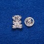 Screw-Back "Mouse" Brooch, Silver-Tone Metal, 1.6x1.3cm