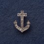Anchor Brooch 2.8x2cm Grey Metal with Rhinestones