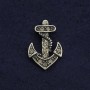 Anchor Screw-Back Brooch 2cm Grey Metal