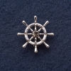 Ship's Wheel Brooch, 3cm diameter, grey metal