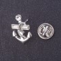 Anchor Brooch, metal colour "silver", "Theme" series 2x1.5cm, screw-back clasp