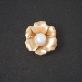 Brooch "Mallow Flower" metal colour "matte gold" 2.5 cm