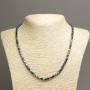 Natural Hematite Stone Necklace with Smooth Cubes, 4×4 mm, length 45 cm (no clasp)