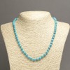 Turquoise stone necklace (single piece) light blue smooth round bead, diameter 6 mm ±, length 45 cm ±