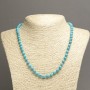 Turquoise Necklace, Blue Smooth Round Beads, Diameter 6mm+-, Length 45cm+