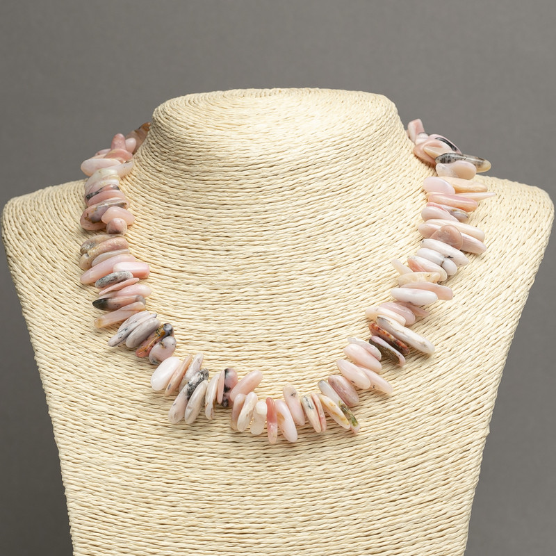 Opal Necklace, "Needle" Chip Beads, Diameter 18x6mm+-, Length 45cm+