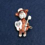Teddy Bear Dentist Brooch, Gold-Tone Metal & Enamel, 50x30mm +