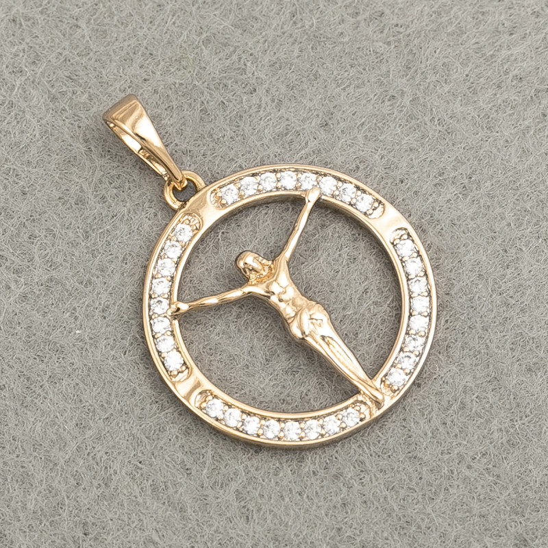 Xuping Pendant 18K Gold Plating with White Rhinestones, diameter 27x20mm +