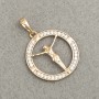 Xuping Pendant 18K Gold Plating with White Rhinestones, diameter 27x20mm +