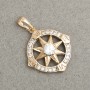 Xuping Pendant 18K Gold Plating with White Rhinestones, diameter 31x22mm +
