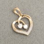 Xuping Pendant 18K Gold Plating Heart with White Rhinestones, diameter 22x15mm +