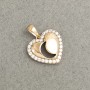 Xuping Pendant 18K Gold Plating Heart with White Rhinestones, diameter 21x15mm +