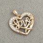 Xuping Pendant 18K Gold Plating Heart with White Rhinestones, diameter 24x20mm +
