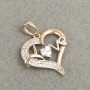 Xuping Pendant, 18K Gold-Plated Heart with White Rhinestones, diameter 25x18mm +