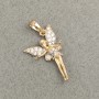 Xuping Pendant, 18K Gold-Plated Fairy with White Rhinestones, diameter 28x15mm +