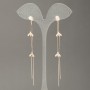 Xuping Hoop Earrings 18K Gold Plating with White Rhinestones, length 45mm +