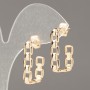 Xuping Stud Earrings 18K Gold Plated Chain, thickness 5.5mm +/-, length 25mm+
