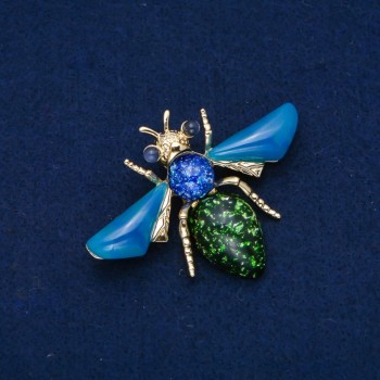 Golden Butterfly Brooch, Gold-Tone Metal 47x62mm +