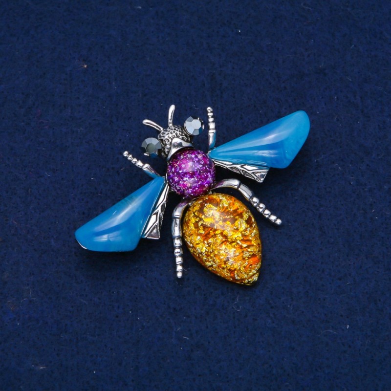 Silver Butterfly Brooch, Silver-Tone Metal 47x62mm +