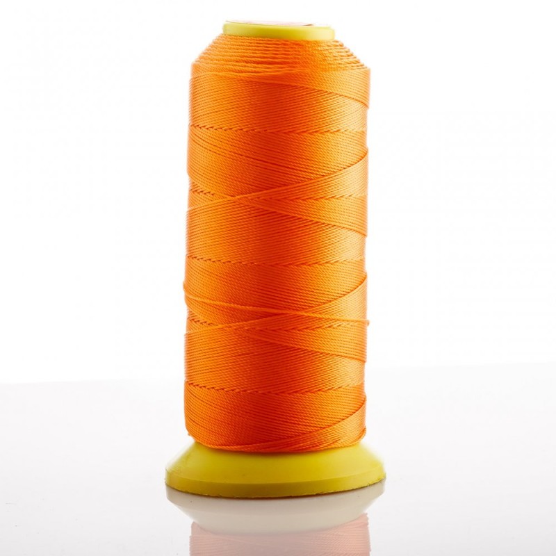 Orange nylon thread spool, 0.9 mm diameter, for craft, 500 m