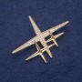 Star Brooch, Gold-Tone Metal with Rhinestones 52x40mm