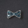 Brooch Bow Crystals Colour "Sea Wave" Metal Colour "Silver" 2.7 cm