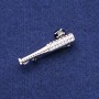 Brooch 'Baseball Bat' with Crystals Silver-tone Metal 13x40mm