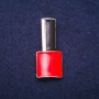 Brooch Lacquer Red, Black and White Enamel, Silver Metal 18×39mm