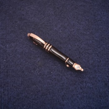 Brooch 'Pen' 5x45mm enamel black with gold-tone metal