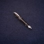 Brooch 'Pen' 5x45mm enamel colour black, metal silver