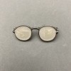 Brooch Glasses with mother-of-pearl enamel, silver metal 15×40mm