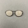 Brooch Glasses with mother-of-pearl enamel, silver metal 15×40mm