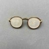 Brooch Glasses with mother-of-pearl enamel, golden metal 15×40mm