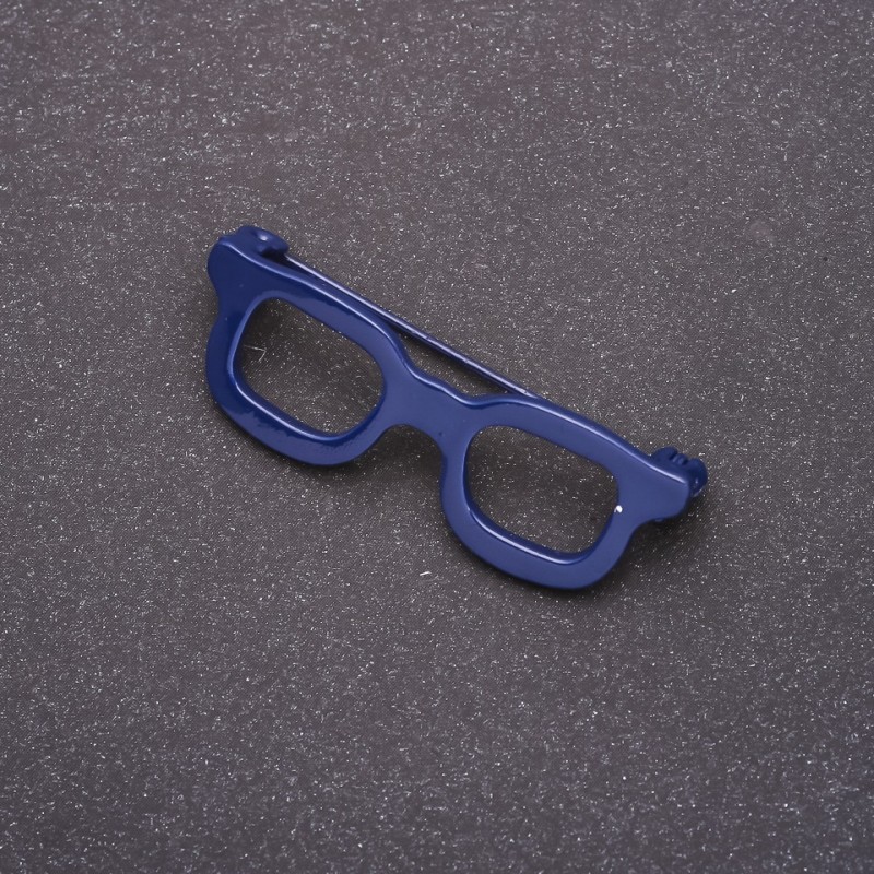 Mini Blue Glasses Brooch 42x15mm