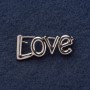 LOVE Brooch 3x1.5cm Grey Metal