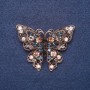 "Butterfly" Brooch with Large Multicoloured Rhinestones, Gold-Tone Metal 4x5.5cm