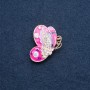 Butterfly Brooch Pink Enamel 39x30mm Gold Metal Colour