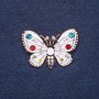 Butterfly Brooch White Enamel Gold Metal Colour 4x3cm
