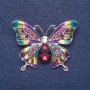 Butterfly Brooch Purple Enamel Silver Metal Colour 3.5x5cm