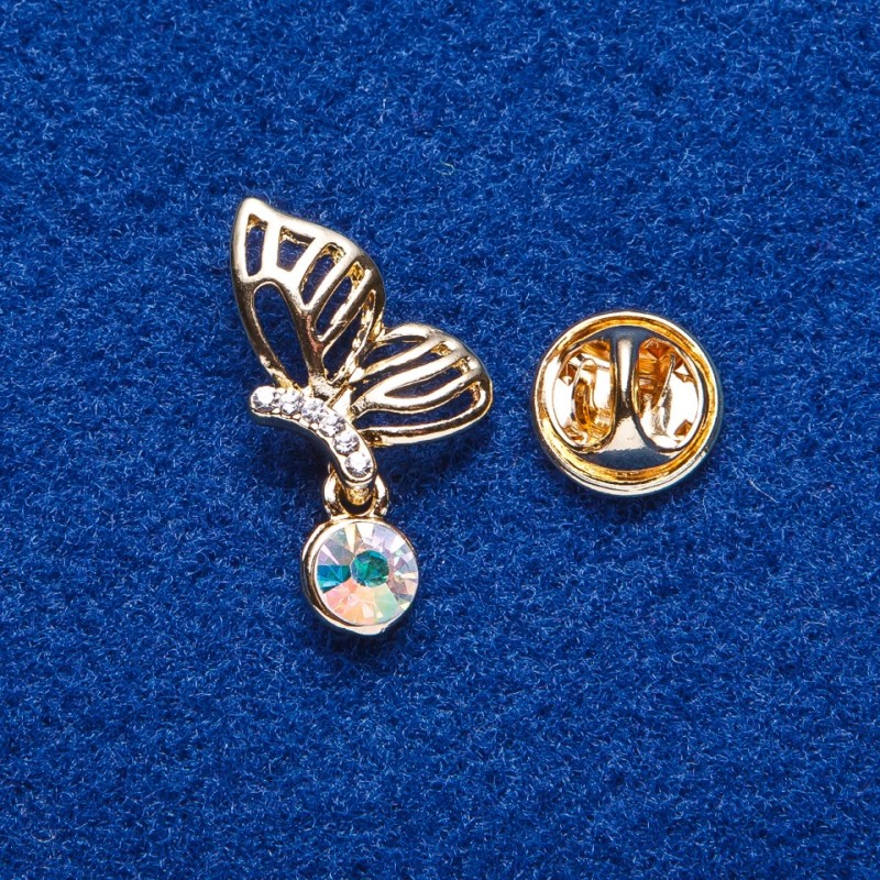 Trendy Butterfly Brooch Gold-Tone Metal 2.7x1.6cm