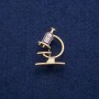 Microscope Brooch with Enamel and Rhinestones, 24x31mm, Gold-Tone Metal