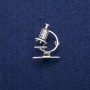 Microscope Brooch with Enamel and Rhinestones, 24x31mm, Silver-Tone Metal