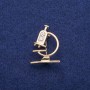 Microscope Brooch with Enamel and Rhinestones 24x31mm, gold-tone metal